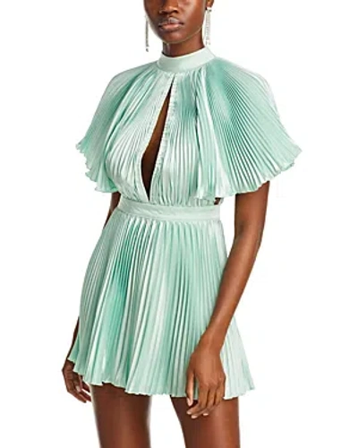 L'idée L'idee Elite Pleated Mini Dress In Seafoam