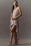 L'idée Feminite Strapless Pleated High-low Dress In Pink