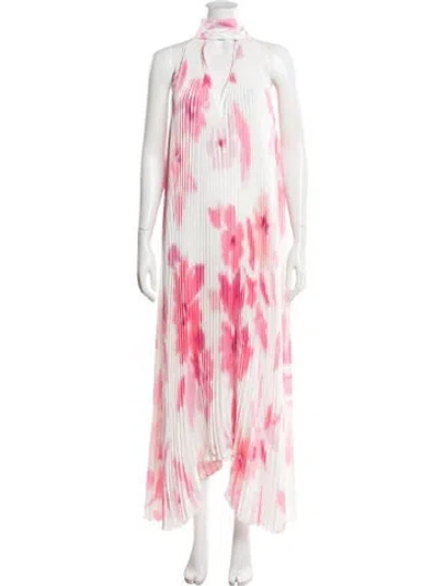 Pre-owned L'idée Floral Print Long Dress In Pink