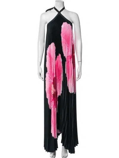 Pre-owned L'idée Floral Print Long Dress W/ Tags In Pink