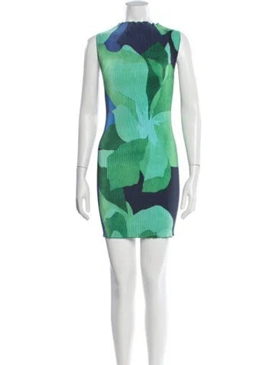 Pre-owned L'idée Floral Print Mini Dress W/ Tags In Green