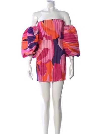 Pre-owned L'idée Floral Print Mini Dress W/ Tags In Pink