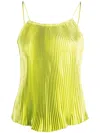 L'idée Fully-pleated Sleeveless Blouse In Green