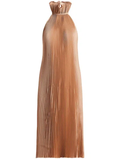 L'idée Women's Renaissance Sleeveless Pleated Gown In Brown