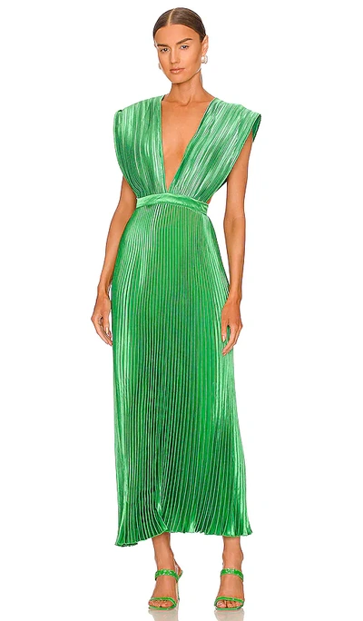 L'idée Gala Midi Dress In Bright Green