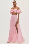 L'idée Gala Split Pleated Maxi Skirt In Pink