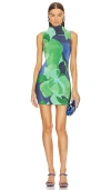 L'idée Gisele Mini Dress In Capri Print Green