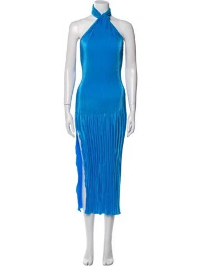 Pre-owned L'idée Halterneck Long Dress In Blue