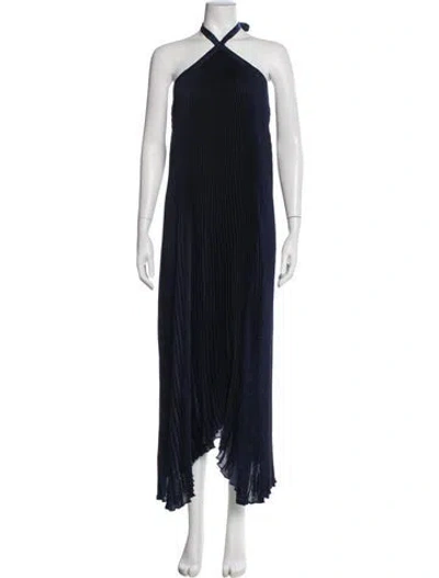 Pre-owned L'idée Halterneck Long Dress In Blue