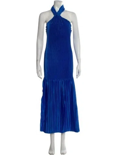 Pre-owned L'idée Halterneck Long Dress In Blue