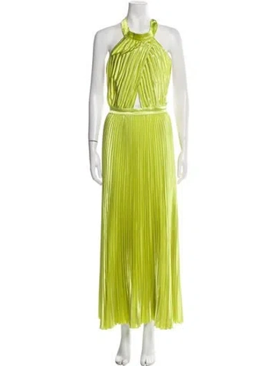 Pre-owned L'idée Halterneck Long Dress In Green