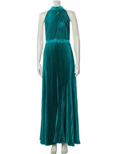 Pre-owned L'idée Halterneck Long Dress In Green