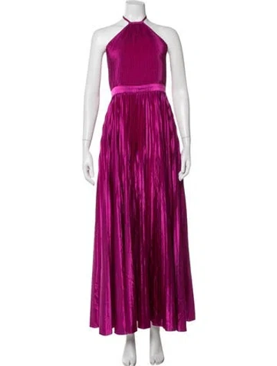 Pre-owned L'idée Halterneck Long Dress In Pink