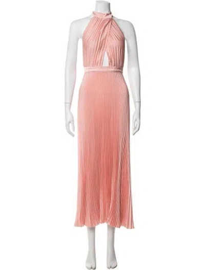 Pre-owned L'idée Halterneck Long Dress In Pink