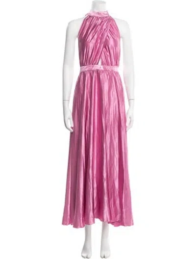 Pre-owned L'idée Halterneck Long Dress In Pink