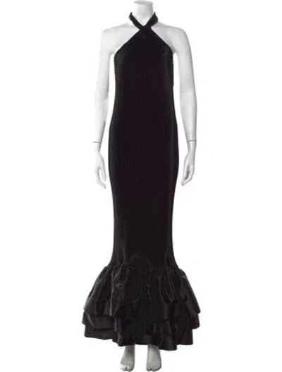 Pre-owned L'idée Halterneck Long Dress W/ Tags In Black