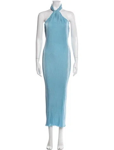 Pre-owned L'idée Halterneck Long Dress W/ Tags In Blue