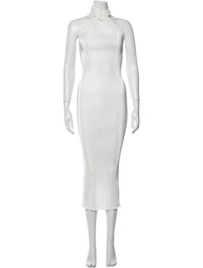 Pre-owned L'idée Halterneck Long Dress W/ Tags In White
