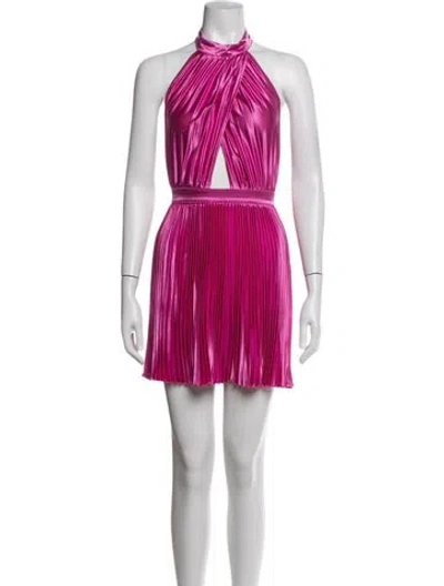 Pre-owned L'idée Halterneck Mini Dress In Pink