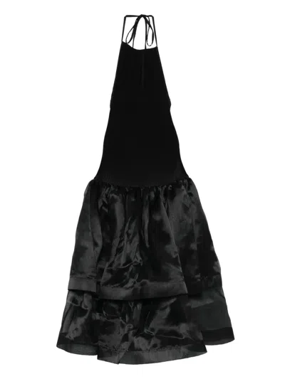L'idée Halterneck Tiered Cocktail Dress In Black