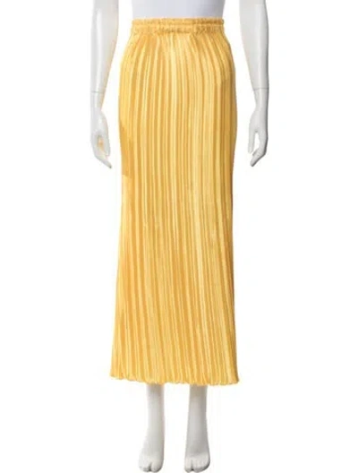 Pre-owned L'idée Long Skirt In Yellow