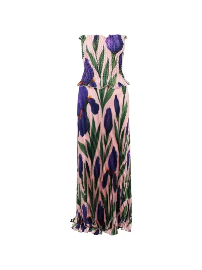L'idée Maya Floral-print Pleated Maxi Dress In Multi