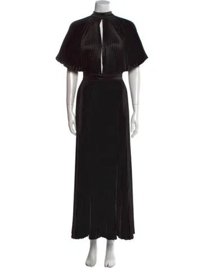 Pre-owned L'idée Mock Neck Long Dress In Black