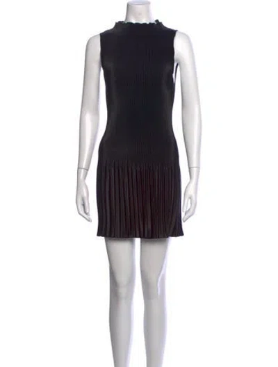 Pre-owned L'idée Mock Neck Mini Dress In Black