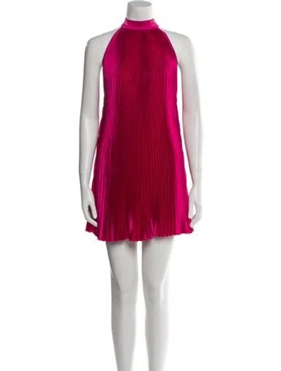 Pre-owned L'idée Mock Neck Mini Dress In Red