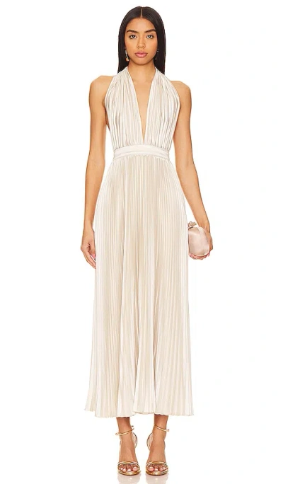 L'idée Moderniste Gown In Metallic Neutral