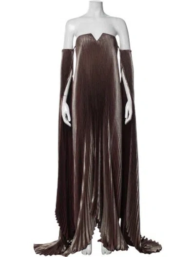 Pre-owned L'idée Off-the-shoulder Long Dress W/ Tags In Burgundy