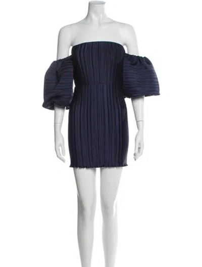 Pre-owned L'idée Off-the-shoulder Mini Dress W/ Tags In Blue