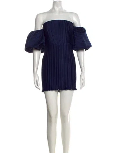 Pre-owned L'idée Off-the-shoulder Mini Dress W/ Tags In Blue