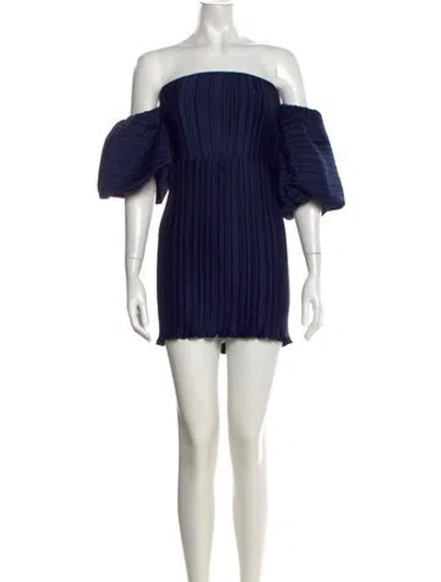 Pre-owned L'idée Off-the-shoulder Mini Dress W/ Tags In Blue