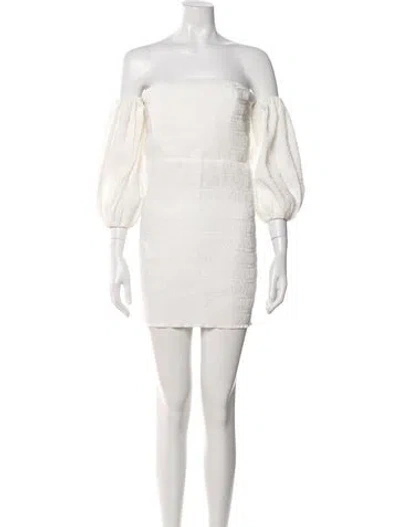 Pre-owned L'idée Off-the-shoulder Mini Dress W/ Tags In Neutral