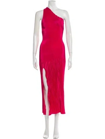 Pre-owned L'idée One-shoulder Long Dress In Pink