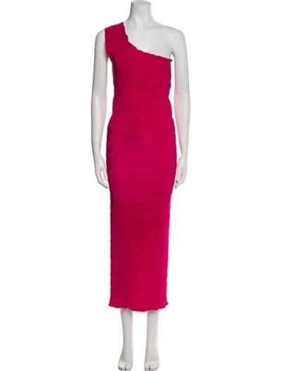Pre-owned L'idée One-shoulder Long Dress In Red