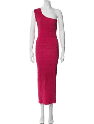Pre-owned L'idée One-shoulder Long Dress In Red
