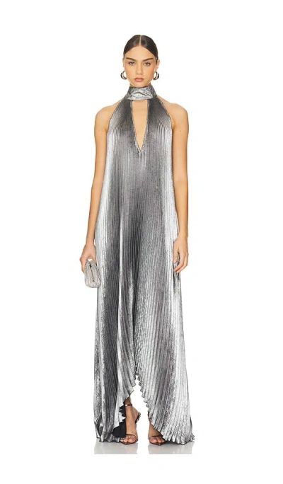 L'idée Opera Gown In Metallic Silver