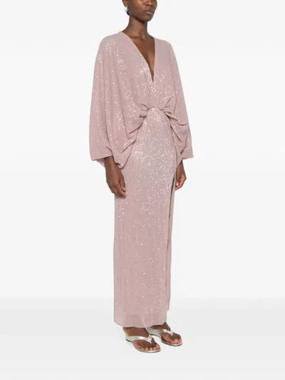 L'idée Paradiso Sequin-embellished Maxi Dress In Gray