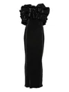 L'idée Paris Ruffled-tube Midi Dress In Black