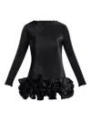 L'idée Park Avenue Ruffled Mini Dress In Black