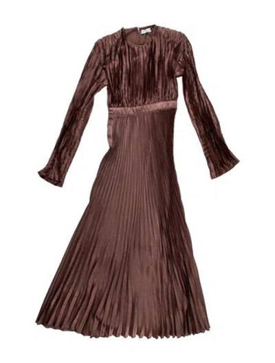 Pre-owned L'idée Patterned Long Dress In Brown