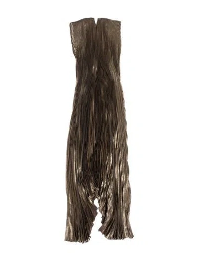 Pre-owned L'idée Patterned Long Dress W/ Tags In Brown