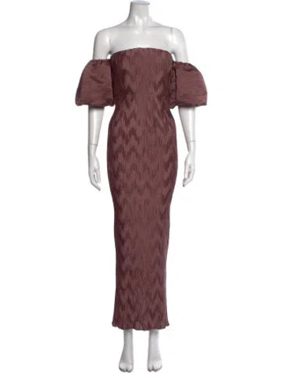 Pre-owned L'idée Patterned Long Dress W/ Tags In Purple