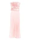 L'idée Pleated Ruffled Gown In Pink