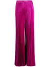 L'idée Fully Pleated High-waisted Trousers In Purple