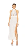 L'idée Renaissance Split Gown In White