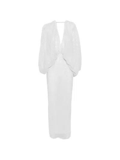 L'idée Sequin Ruched Maxi Dress In White