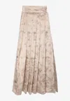 L'idée Sicilian Jacquard Brocade Maxi Skirt In Brown